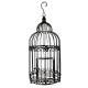Cage Décorative PM Volière Décorative en Acier Patiné Marron Décoration de Jardin 23x23x48cm