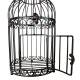 Cage Décorative PM Volière Décorative en Acier Patiné Marron Décoration de Jardin 23x23x48cm