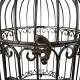 Cage Décorative PM Volière Décorative en Acier Patiné Marron Décoration de Jardin 23x23x48cm