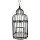 Cage Décorative GM Volière Décorative en Acier Patiné Marron Décoration de Jardin 28x28x58cm