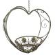 Suspension Cœur en Acier Patiné Vert Antique Support à Plante Jardinière à Accrocher 22,5x37x69cm