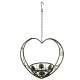 Suspension Cœur en Acier Patiné Vert Antique Support à Plante Jardinière à Accrocher 22,5x37x69cm