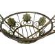 Suspension Cœur en Acier Patiné Vert Antique Support à Plante Jardinière à Accrocher 22,5x37x69cm