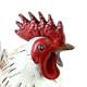 Coq Léonard en Acier Coloré Animal Décoratif Sculpture de Jardin Décoration Campagne 17x36x40cm