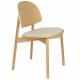 Lot de 2 Chaises Sunrise Zuiver Duo d'Assise de Table en Bois de Hêtre et Tissu Beige Style Scandinave 48,2x52,3x81,5cm