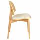 Lot de 2 Chaises Sunrise Zuiver Duo d'Assise de Table en Bois de Hêtre et Tissu Beige Style Scandinave 48,2x52,3x81,5cm