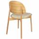 Lot de 2 Chaises Sunrise Zuiver Duo d'Assise de Table en Bois de Hêtre et Tissu Beige Style Scandinave 48,2x52,3x81,5cm