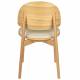 Lot de 2 Chaises Sunrise Zuiver Duo d'Assise de Table en Bois de Hêtre et Tissu Beige Style Scandinave 48,2x52,3x81,5cm