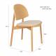 Lot de 2 Chaises Sunrise Zuiver Duo d'Assise de Table en Bois de Hêtre et Tissu Beige Style Scandinave 48,2x52,3x81,5cm