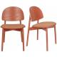 Lot de 2 Chaises Sunrise Zuiver Duo d'Assise de Table en Bois de Hêtre et Tissu Rouge Style Scandinave 48,2x52,3x81,5cm