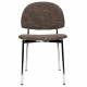 Lot de 2 Chaises Sunrise Zuiver Duo d'Assise de Table en Acier et Tissu Marron Style Rétro 48x52,3,80,5cm