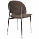 Lot de 2 Chaises Sunrise Zuiver Duo d'Assise de Table en Acier et Tissu Marron Style Rétro 48x52,3,80,5cm