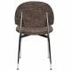 Lot de 2 Chaises Sunrise Zuiver Duo d'Assise de Table en Acier et Tissu Marron Style Rétro 48x52,3,80,5cm