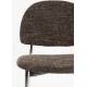 Lot de 2 Chaises Sunrise Zuiver Duo d'Assise de Table en Acier et Tissu Marron Style Rétro 48x52,3,80,5cm