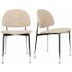 Lot de 2 Chaises Sunrise Zuiver Duo d'Assise de Table en Acier et Tissu Beige Style Rétro 48x52,3x80,5cm