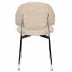 Lot de 2 Chaises Sunrise Zuiver Duo d'Assise de Table en Acier et Tissu Beige Style Rétro 48x52,3x80,5cm