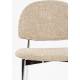 Lot de 2 Chaises Sunrise Zuiver Duo d'Assise de Table en Acier et Tissu Beige Style Rétro 48x52,3x80,5cm
