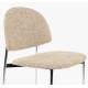 Lot de 2 Chaises Sunrise Zuiver Duo d'Assise de Table en Acier et Tissu Beige Style Rétro 48x52,3x80,5cm