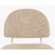 Lot de 2 Chaises Sunrise Zuiver Duo d'Assise de Table en Acier et Tissu Beige Style Rétro 48x52,3x80,5cm
