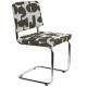 Duo de Chaises Ridge Deco Symboles Zuiver Lot de Deux Sièges en Acier Chromé et Tissu Chiné Tons Vert 48x50x85cm