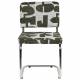 Duo de Chaises Ridge Deco Symboles Zuiver Lot de Deux Sièges en Acier Chromé et Tissu Chiné Tons Vert 48x50x85cm