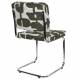 Duo de Chaises Ridge Deco Symboles Zuiver Lot de Deux Sièges en Acier Chromé et Tissu Chiné Tons Vert 48x50x85cm