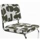 Duo de Chaises Ridge Deco Symboles Zuiver Lot de Deux Sièges en Acier Chromé et Tissu Chiné Tons Vert 48x50x85cm