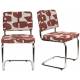 Lot de 2 Chaises Ridge Deco Symbols Zuiver Duo de Chaises en Acier et Tissu à Symbole Design Retro 48x50x85cm