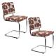 Lot de 2 Chaises Ridge Deco Symbols Zuiver Duo de Chaises en Acier et Tissu à Symbole Design Retro 48x50x85cm