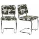 Lot de 2 Chaises Ridge Kink Deco Symbols Zuiver Duo de Chaises en Acier et Tissu à Symbole Design Retro 48x50x85cm