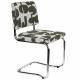Lot de 2 Chaises Ridge Kink Deco Symbols Zuiver Duo de Chaises en Acier et Tissu à Symbole Design Retro 48x50x85cm