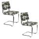 Lot de 2 Chaises Ridge Kink Deco Symbols Zuiver Duo de Chaises en Acier et Tissu à Symbole Design Retro 48x50x85cm