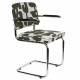Lot de 2 Fauteuils de Table Ridge Deco Symbols Zuiver Duo d'Assise en Acier et Tissu à Symbole Design Retro 48x60x85cm