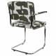 Lot de 2 Fauteuils de Table Ridge Deco Symbols Zuiver Duo d'Assise en Acier et Tissu à Symbole Design Retro 48x60x85cm