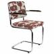 Lot de 2 Fauteuils de Table Ridge Deco Symbols Zuiver Duo d'Assise en Acier et Tissu à Symbole Design Retro 48x60x85cm