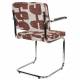Lot de 2 Fauteuils de Table Ridge Deco Symbols Zuiver Duo d'Assise en Acier et Tissu à Symbole Design Retro 48x60x85cm
