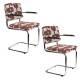 Lot de 2 Fauteuils de Table Ridge Deco Symbols Zuiver Duo d'Assise en Acier et Tissu à Symbole Design Retro 48x60x85cm