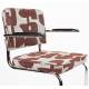 Lot de 2 Fauteuils de Table Ridge Deco Symbols Zuiver Duo d'Assise en Acier et Tissu à Symbole Design Retro 48x60x85cm