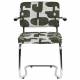 Lot de 2 Fauteuils de Table Ridge Kink Deco Symbols Zuiver Duo d'Assise en Acier et Tissu à Symbole Design Retro 48x60x85cm