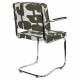 Lot de 2 Fauteuils de Table Ridge Kink Deco Symbols Zuiver Duo d'Assise en Acier et Tissu à Symbole Design Retro 48x60x85cm