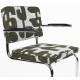 Lot de 2 Fauteuils de Table Ridge Kink Deco Symbols Zuiver Duo d'Assise en Acier et Tissu à Symbole Design Retro 48x60x85cm