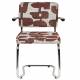 Lot de 2 Fauteuils de Table Ridge Kink Deco Symbols Zuiver Duo d'Assise en Acier et Tissu à Symbole Design Retro 48x60x85cm