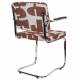 Lot de 2 Fauteuils de Table Ridge Kink Deco Symbols Zuiver Duo d'Assise en Acier et Tissu à Symbole Design Retro 48x60x85cm