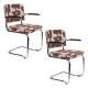 Lot de 2 Fauteuils de Table Ridge Kink Deco Symbols Zuiver Duo d'Assise en Acier et Tissu à Symbole Design Retro 48x60x85cm