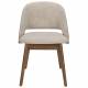 Chaise Velore Dutchbone Assise de Repas en Hévéa et Tissu Beige Mobilier Design 49x58x78cm