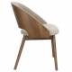 Chaise Velore Dutchbone Assise de Repas en Hévéa et Tissu Beige Mobilier Design 49x58x78cm