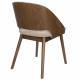 Chaise Velore Dutchbone Assise de Repas en Hévéa et Tissu Beige Mobilier Design 49x58x78cm