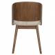 Chaise Velore Dutchbone Assise de Repas en Hévéa et Tissu Beige Mobilier Design 49x58x78cm