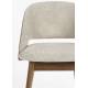 Chaise Velore Dutchbone Assise de Repas en Hévéa et Tissu Beige Mobilier Design 49x58x78cm