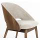 Chaise Velore Dutchbone Assise de Repas en Hévéa et Tissu Beige Mobilier Design 49x58x78cm